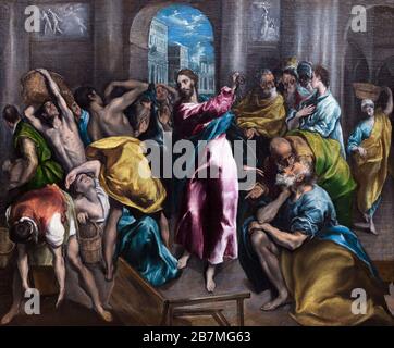 Christus, der die Händler aus dem Tempel, El Greco, ca. 1600, Stockfoto