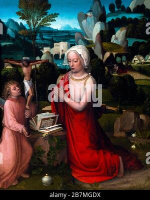 Magdalen in einer Landschaft, Albert Cornelis, ca. 1520, Stockfoto