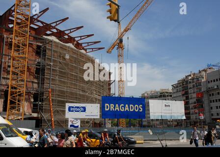 Bovis Lend Lease ist verantwortlich für das Projekt Construction Management "Las Arenas" Shopping and Leisure Centre auf der Plaza España, Barcelona. Spanien. Stockfoto