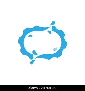 Logo-Vektor für Wasserleistungs-Symbol der Zahnradmaschine Stock Vektor