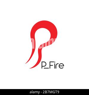 Letter p Flammendesign Logo Vektor Stock Vektor