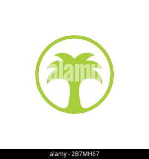 Grüne Palme Datumsangaben einfacher Logo-Vektor Stock Vektor