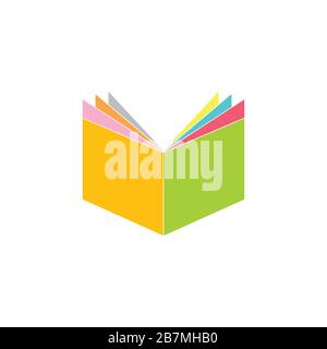 Farbenfroher Buch-Symbol-Dekorationsvektor Stock Vektor