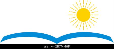 Symbol für Meer- und Sonnenbuchform - Logo-Vektor Stock Vektor