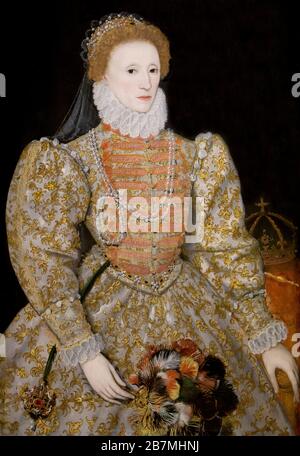 Queen Elizabeth I, Darnley Portrait, Unknown Artist, ca. 1575, Stockfoto