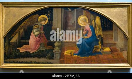 Mariä Verkündigung, Fraa Filippo Lippi, ca. 1450, Stockfoto