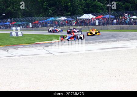 Elkhart Lake, Wisconsin - 23. Juni 2019: (Fahrer) NTT Indycar Race at Road America. Stockfoto