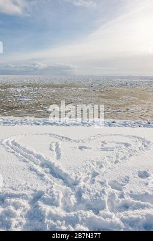 Extremer Winter auf der Insel Föhr, Nordsee, UNESCO-Welterbe, Nordfriesland, Schleswig-Holstein, Norddeutschland, Europa Stockfoto