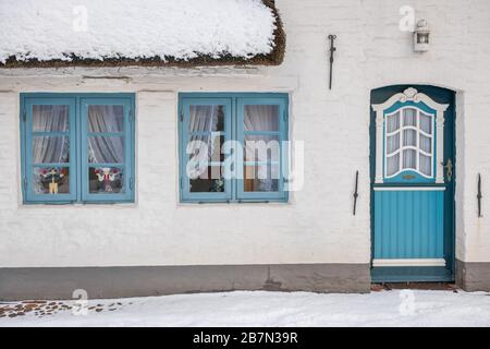Reethaus, Gemeinde Nieblum, Insel Föhr, Nordsee, Unesco-Weltkulturerbe, Nordfriesland, Schleswig-Holstein, Norddeutschland, Europa Stockfoto