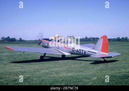 A de Havilland Chipmunk im Sywell Aerodrome, Northamptonshire, im Jahr 1968 Stockfoto