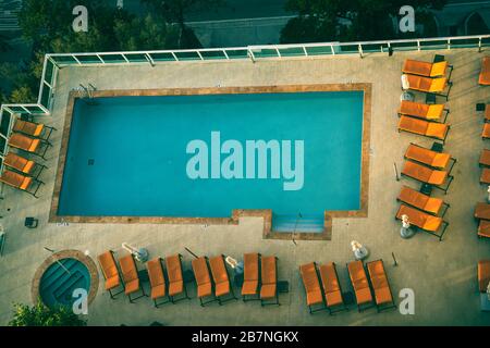 Blick auf den Pool in Miami Stockfoto