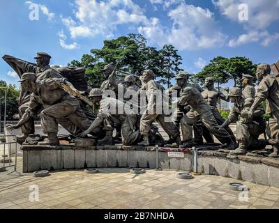 Seoul, Südkorea - 22. September 2018: Statuen im Kriegsdenkmal von Korea Stockfoto