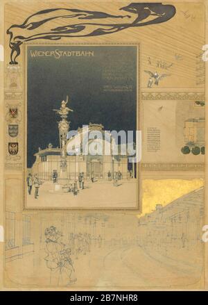 Stadtbahnbahnhof Karlsplatz in Wien, 1895-1900. Gefunden in der Sammlung des Wiener Museums. Stockfoto