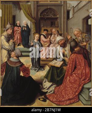 Christus unter den Ärzten, 1515. Gefunden in der Sammlung des Museums Mayer van den Bergh, Antwerpen. Stockfoto