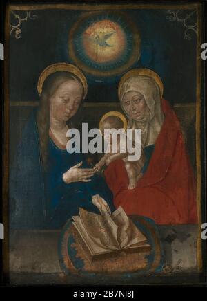 Jungfrau und Kind mit der Heiligen Anne (Anna selbdritt), 1500. Gefunden in der Sammlung des Museums Mayer van den Bergh, Antwerpen. Stockfoto