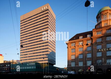 Kopenhagen, Dänemarks Hauptstadt, dänisches Luxushotel SAS Radisson Collection Hotel, Royal Copenhagen berühmter Architekt Arne Jacobsen Stockfoto