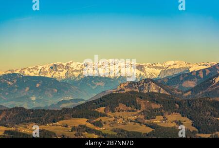 Blick vom Shockl-Berg in Graz. Touristenattraktion in der Grazer Styria. Stockfoto