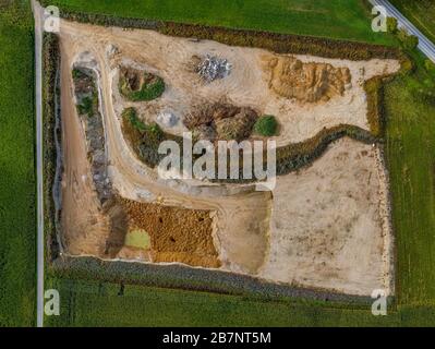 Baustelle von oben geschossen. Stockfoto
