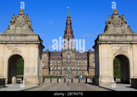 Schloss Christiansborg, Kopenhagen, Neuseeland, Dänemark, Europa Stockfoto