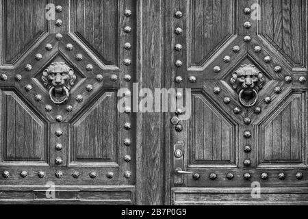 Tür in Old Stock Exchange, Castle Island, Kopenhagen, Neuseeland, Dänemark, Europa Stockfoto