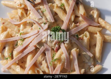 Köstliche, appetitliche klassische Spaghetti-Pasta Stockfoto