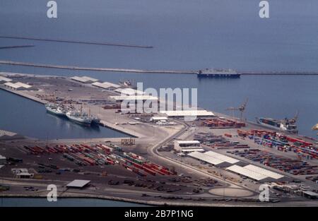 Dubai UAE Luftansicht des Dubai-Ports Stockfoto