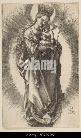 Jungfrau auf dem Halbmond mit Zepter und Sternenkrone, 1516. Stockfoto