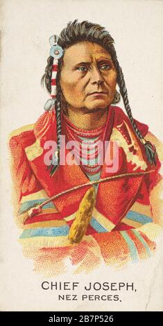 Chief Joseph, Nez Perces, aus der Serie der American Indian Chefs (N2) für die Marken allen &amp; Ginter Cigarettes, im Jahr 1888. Stockfoto