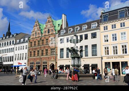 Brunnen in Hojbro Plads, Kopenhagen, Neuseeland, Dänemark, Europa Stockfoto