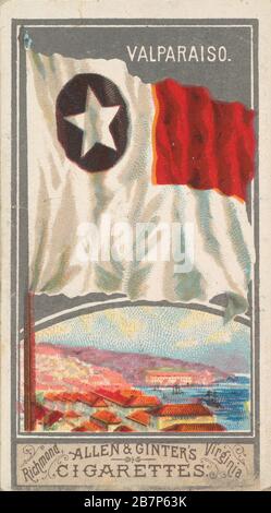 Valparaiso, von der City Flags Serie (N6) für alle &amp; Ginter Cigarettes Brands, im Jahr 1887. Stockfoto