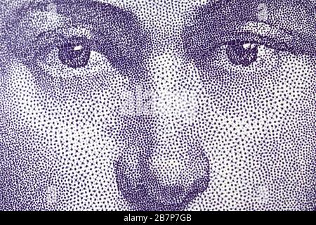 Abschluss der neuen Banknote von 20 £mit dem Künstler JMW Turner Stockfoto