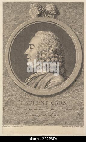 Porträt von Laurent Cars, 176ons. Nach Charles Nicolas Cochin II Stockfoto