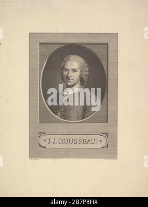 Porträt von Jean-Jacques Rousseau, 1777. Nach Maurice Quentin de La Tour Stockfoto