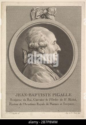 Porträt von Jean-Baptiste Pigalle, 17823. Nach Charles Nicolas Cochin II Stockfoto