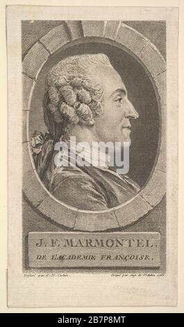 Porträt von Jean-Francoise Marmontel, 17665. Nach Charles Nicolas Cochin II Stockfoto