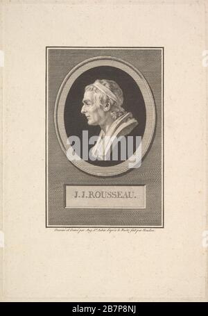 Porträt von J. J. Rousseau, 1801. Nach Jean Antoine Houdon Stockfoto