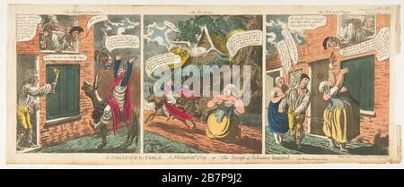 A Paradice [sic] for Fools-A Nocturnal Trip-or-the Disciple of Johanna Benighted-vided Geißel Nr. XXXVI, Seite 510, 1. September 1814. Stockfoto