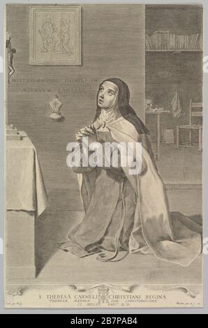 St. Theresa kniete im Gebet, 1661. Stockfoto