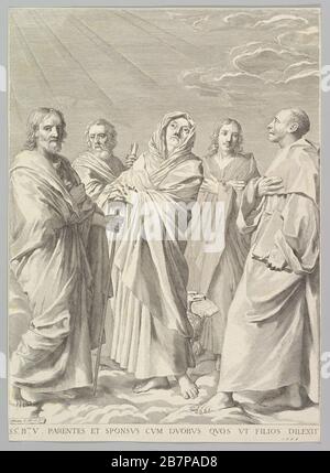 Sts. Anne, Joseph, Joachim, Bernard und Johannes der Evangelist (Parent&#xe9; de la Vierge), 1648. Stockfoto