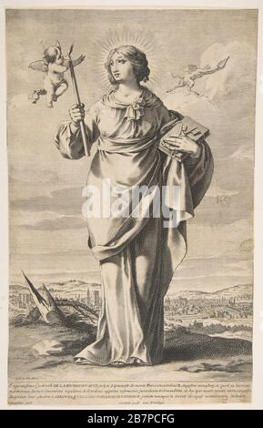 St. Genevieve.n.d. Nach Fran&#xe7;OIS Boucher Stockfoto