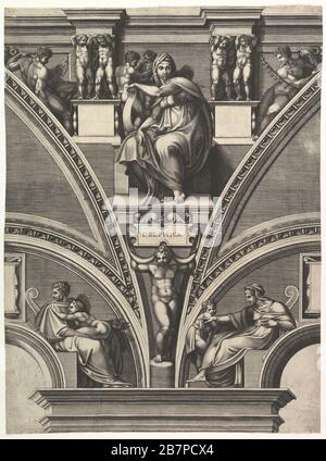 Das Delphische Sibyl; aus der Reihe der Propheten und Sibylen in der Sixtinischen Kapelle, 1570-75. Nach Michelangelo Buonarroti Stockfoto