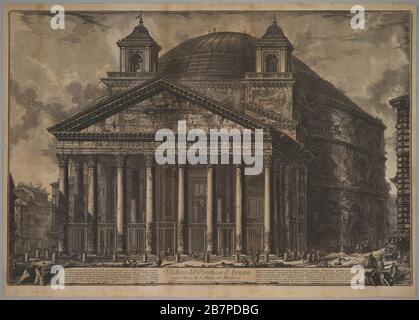 Das Pantheon-Äußere (Veduta del Pantheon d'Agrippa oggi Chiesa di S. Maria ad Martyres), 1720-78. Stockfoto