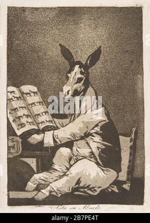 Platte 39 von "Los Caprichos": Und so war auch sein Großvater. (Asta su Abuelo.), 1799. Stockfoto
