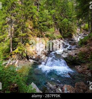 Wasserfälle in Les Gorges de la Diosaz, französische Alpen Stockfoto