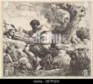 St. Jerome in einer Landschaft, 1762-63. Stockfoto