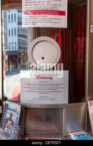 Auswirkungen der Coronavirus Pandemie in Deutschland, Essen, geschlossenes Kino, Lichtburg, Stockfoto