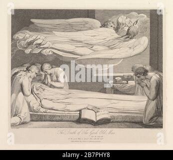 Der Tod des guten alten Mannes aus dem Grab, ein Gedicht von Robert Blair, 1. März 1813. Stockfoto