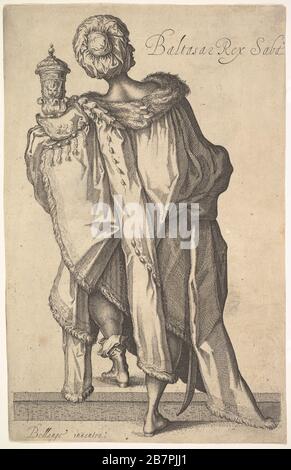 Balthasar, nach der Figur in "die Anbetung der Magi" von Jacques Bellange, ca. 1610-50. Stockfoto