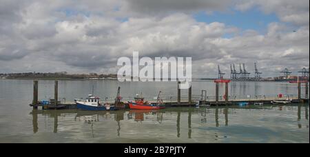 Felixstowe Port Form Harwich Stockfoto