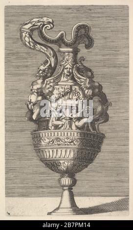 Vase mit zwei Winged Satyrs, 17. Jahrhundert. Stockfoto